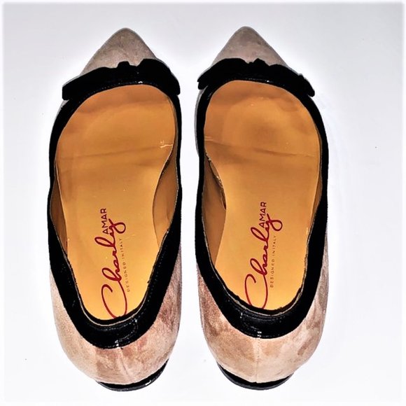 CHARLY AMAR Chnori Suede Bow Flats - Picture 5 of 8